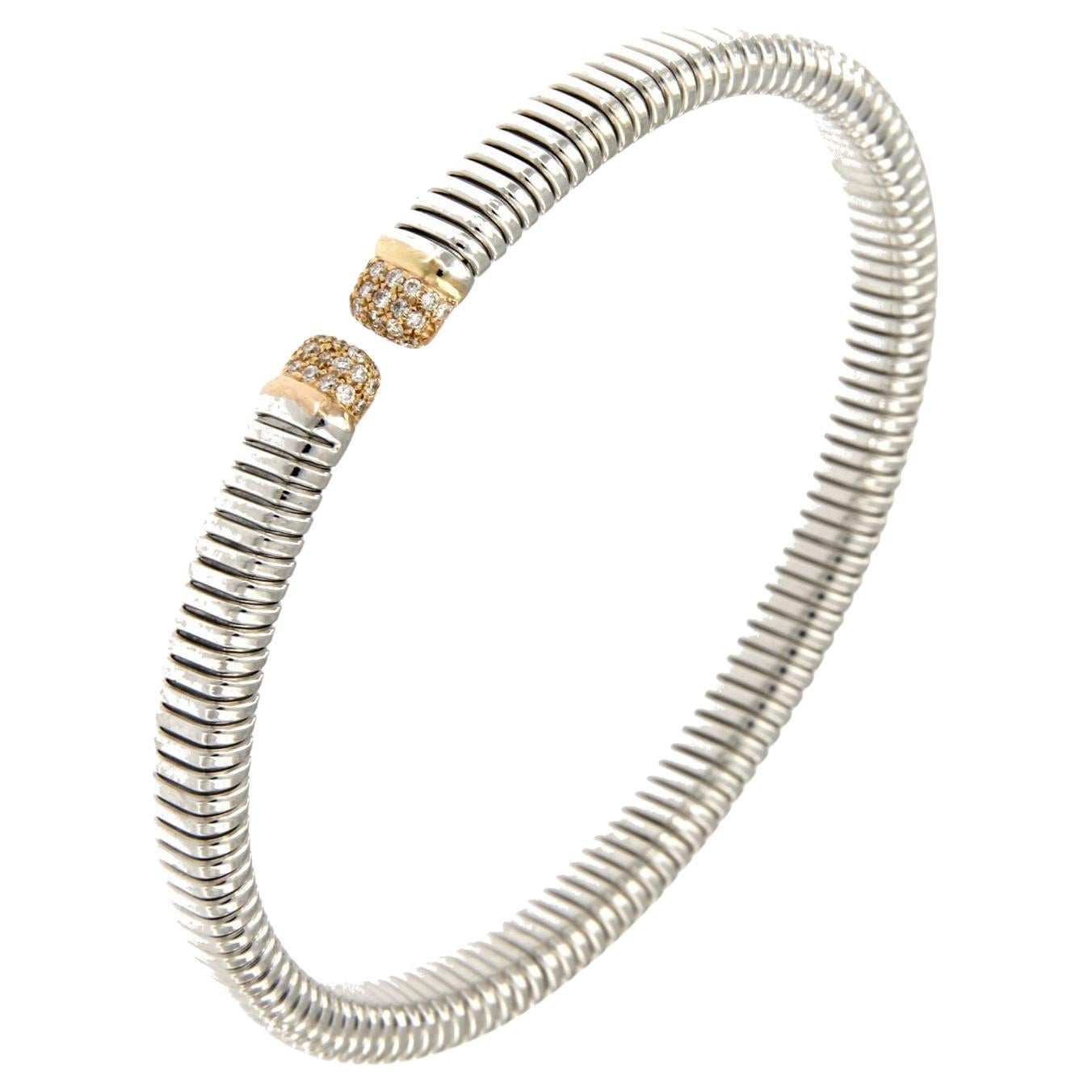 Antora Tubogas Bracciale con diamanti in oro bianco 18 carati Juste Un Clou in vendita