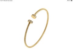 Antora Tubogas Juste un Clou double 18k Yellow Gold and Pavée Diamonds Bracelet