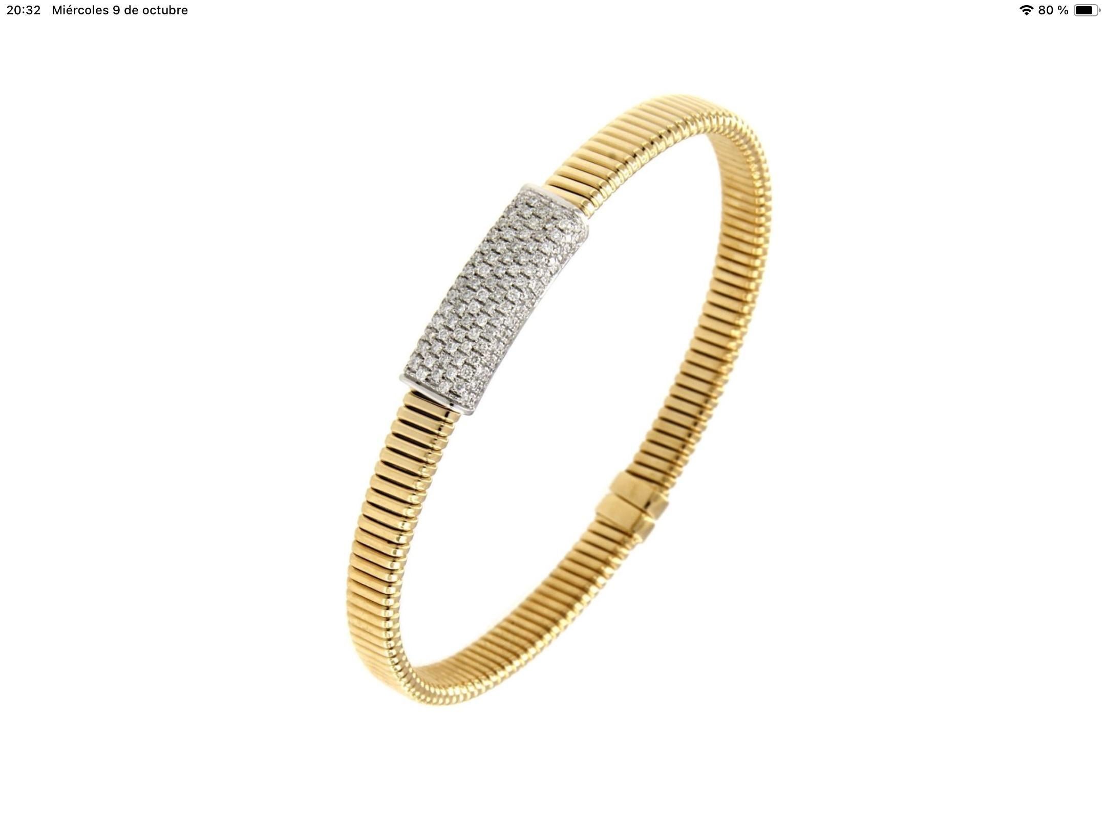 Antora Tubogas Armband aus 18k Gelbgold und Pavée-Diamanten (Zeitgenössisch) im Angebot