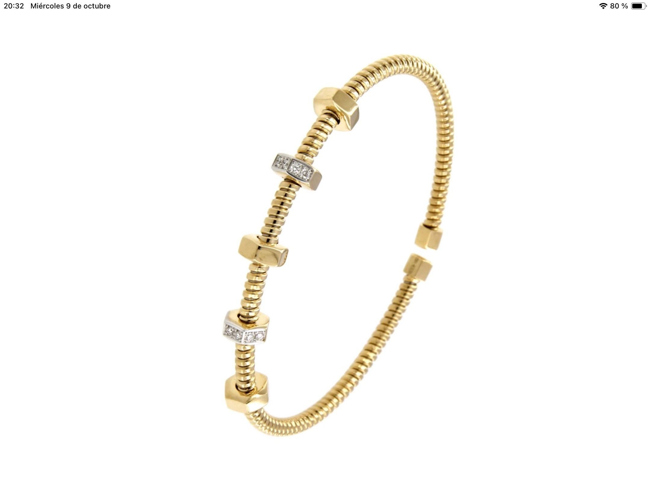 Antora Tubogas Armband aus 18k Gelbgold und Pavée-Diamanten im Zustand „Neu“ im Angebot in Bilbao, ES