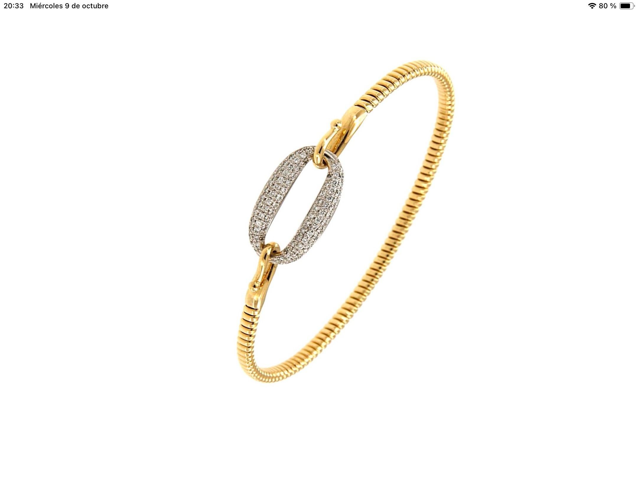 Antora Tubogas Armband aus 18k Gelbgold und Pavée-Diamanten im Angebot 1