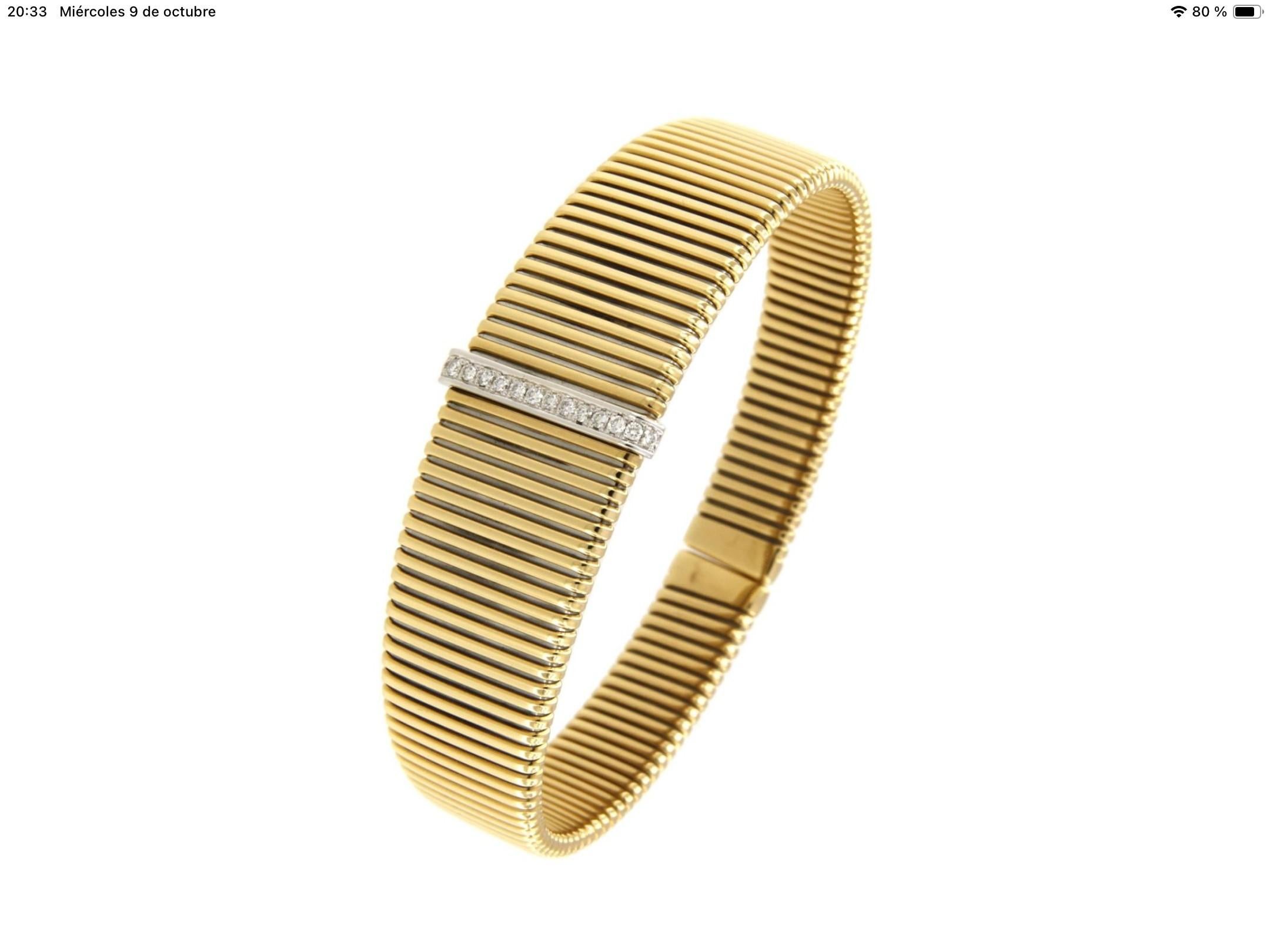 Antora Tubogas Armband aus 18k Gelbgold und Pavée-Diamanten im Angebot 2