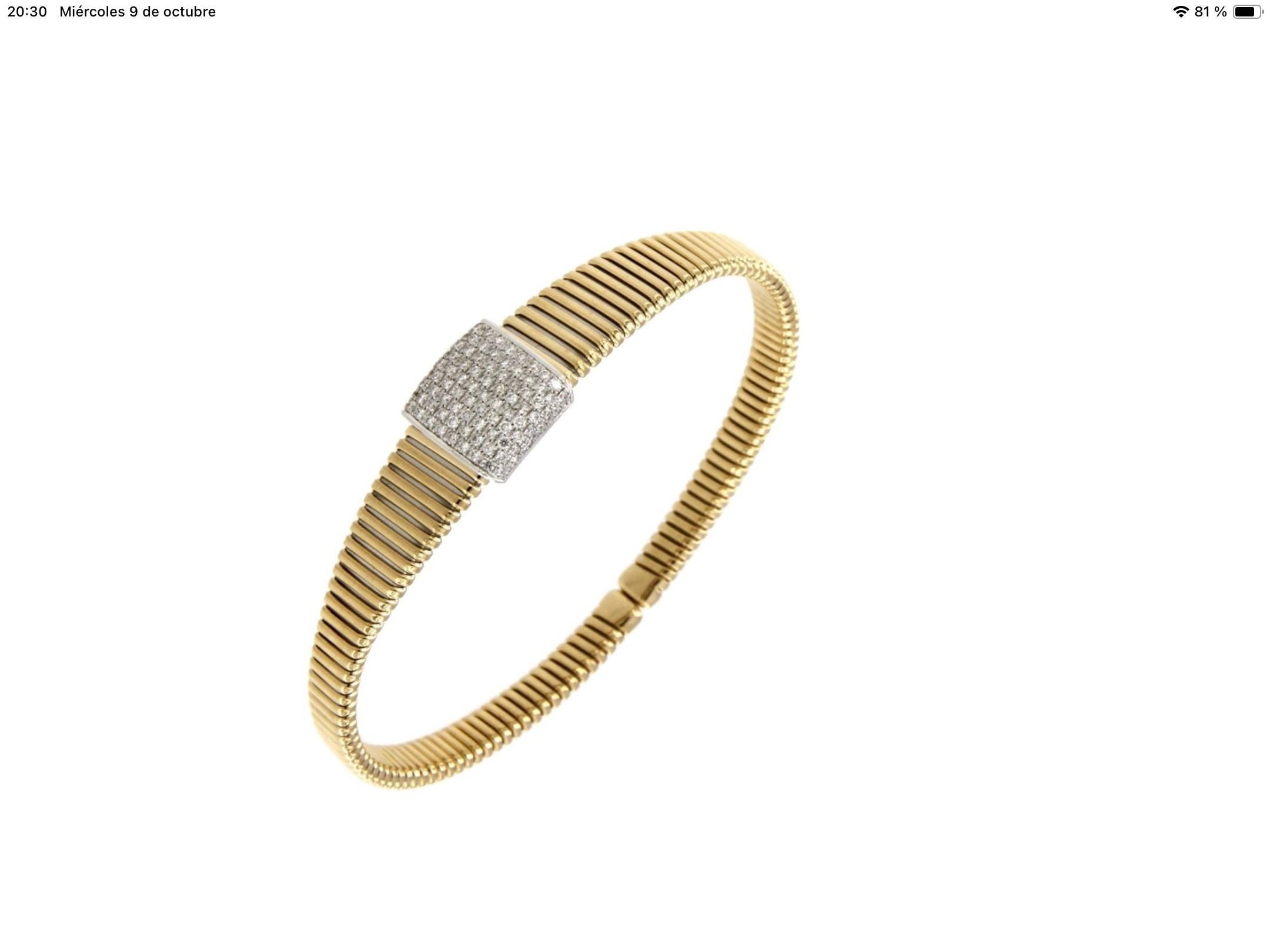 Antora Tubogas Armband aus 18k Gelbgold und Pavée-Diamanten im Angebot 3