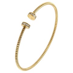 Antora Tubogas Juste un Clou double 18k Yellow Gold and Pavée Diamonds Bracelet