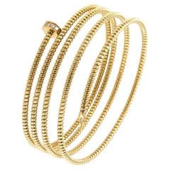 Bracciale Antora Tubogas in oro giallo 18 carati e pavée di diamanti
