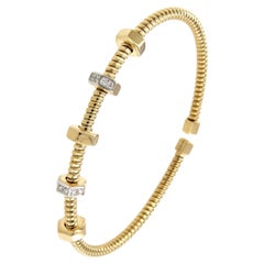 Antora Tubogas 18k Yellow Gold and Pavée Diamonds Bracelet