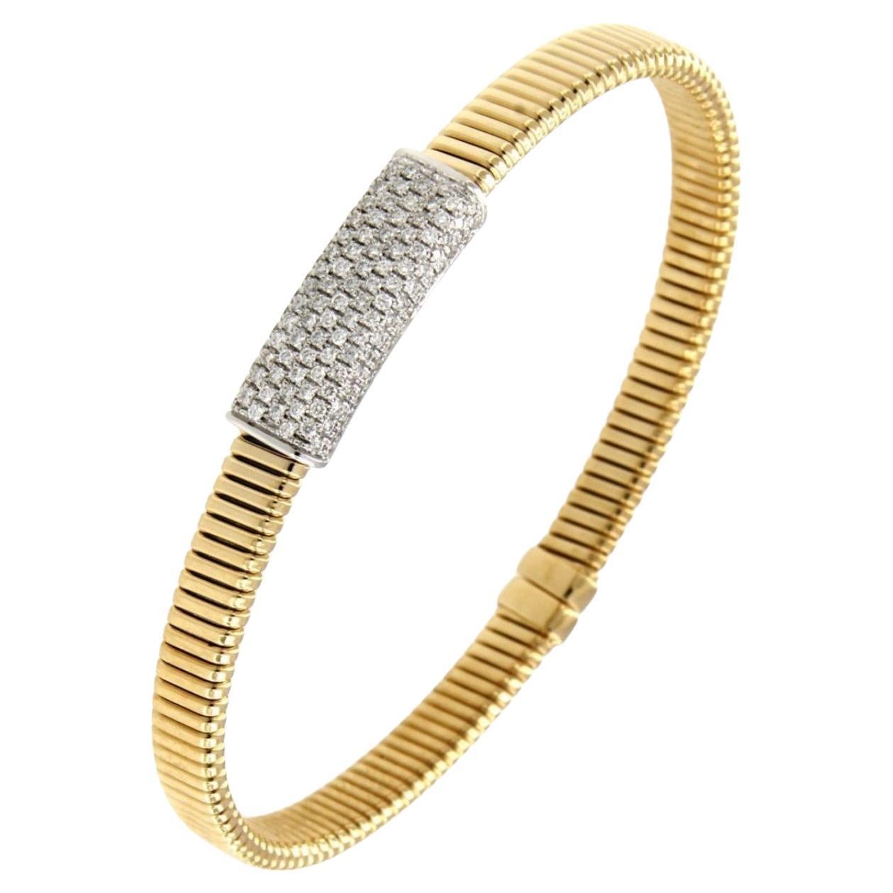 Antora Tubogas 18k Yellow Gold and Pavée Diamonds Bracelet