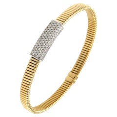 Antora Tubogas 18k Yellow Gold and Pavée Diamonds Bracelet