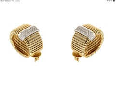 Antora Tubogas 18k Yellow Gold and Pavée Diamonds Earrings