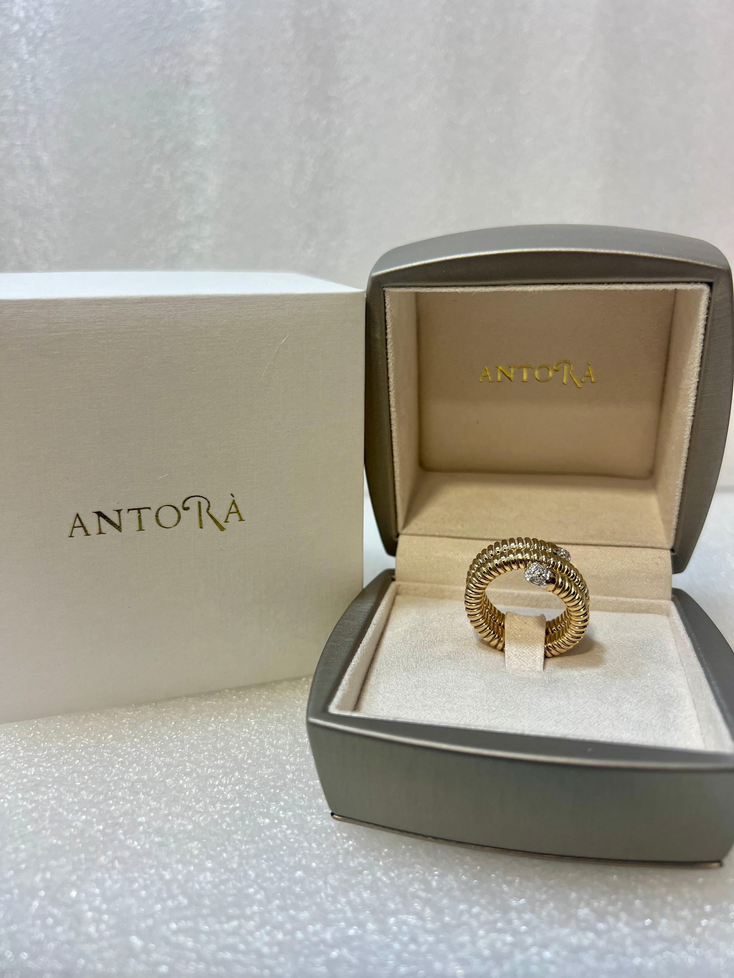 Antora Tubogas Ring aus 18k Gelbgold und Pavée-Diamanten im Angebot 4