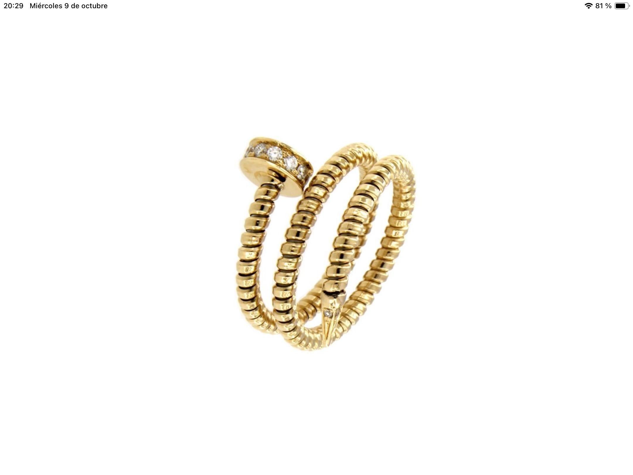 Antora Tubogas Ring aus 18k Gelbgold und Pavée-Diamanten
Contrarie 2 Brillant-Nagelring 0,15 ct


Flexibler und anpassungsfähiger Ring mit handwerklichem Tubogas, der für mittlere bis große Größen geeignet ist.
Erhältlich in den drei Farben Gold,