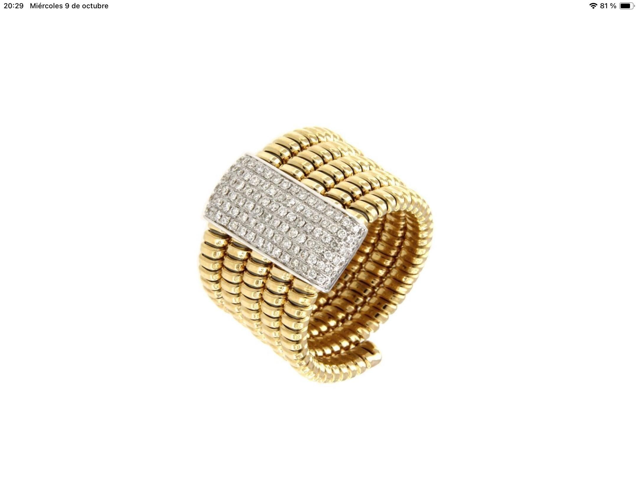 Antora Tubogas Ring aus 18k Gelbgold und Pavée-Diamanten (Zeitgenössisch) im Angebot