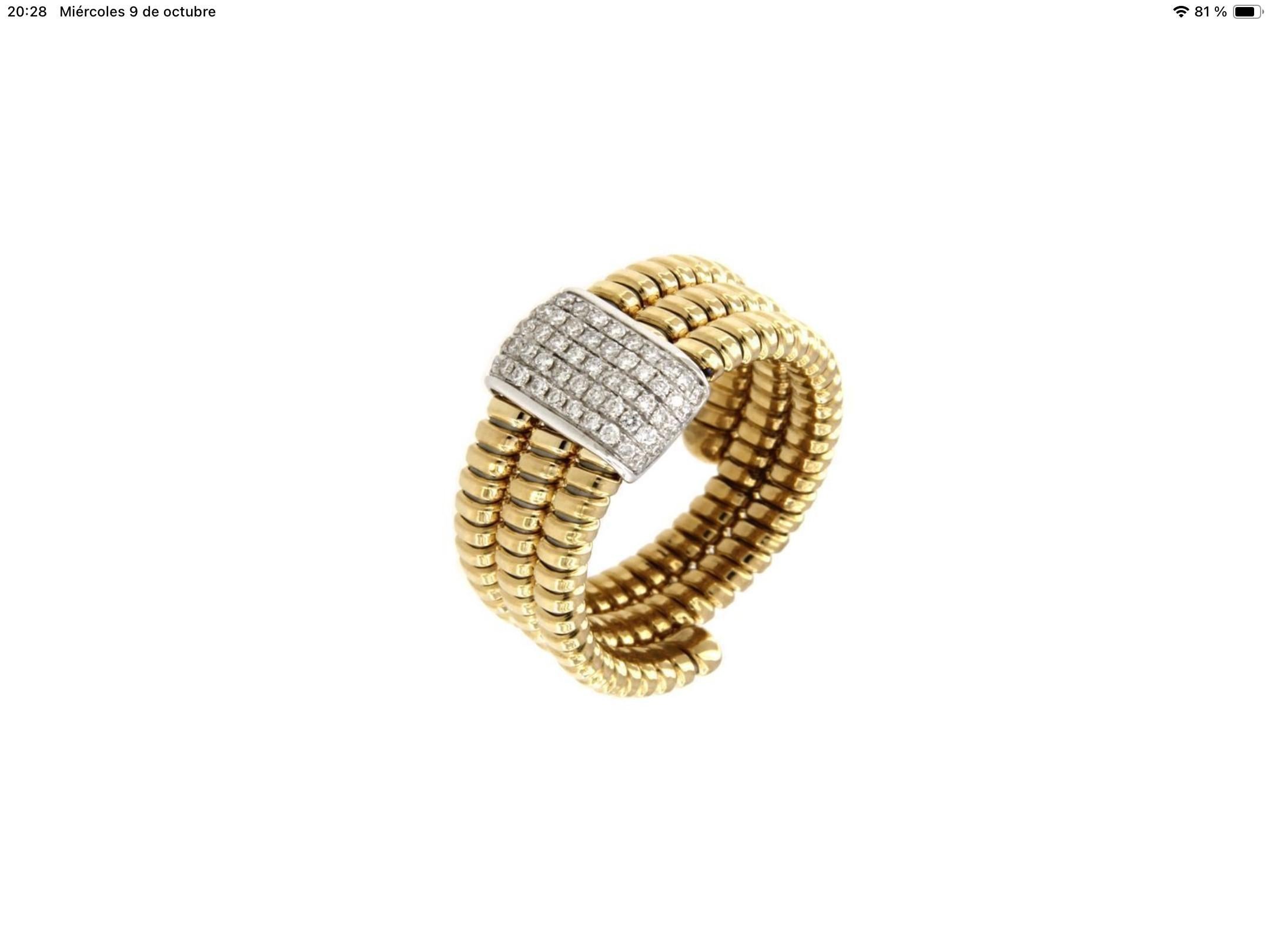 Antora Tubogas Ring aus 18k Gelbgold und Pavée-Diamanten (Zeitgenössisch) im Angebot