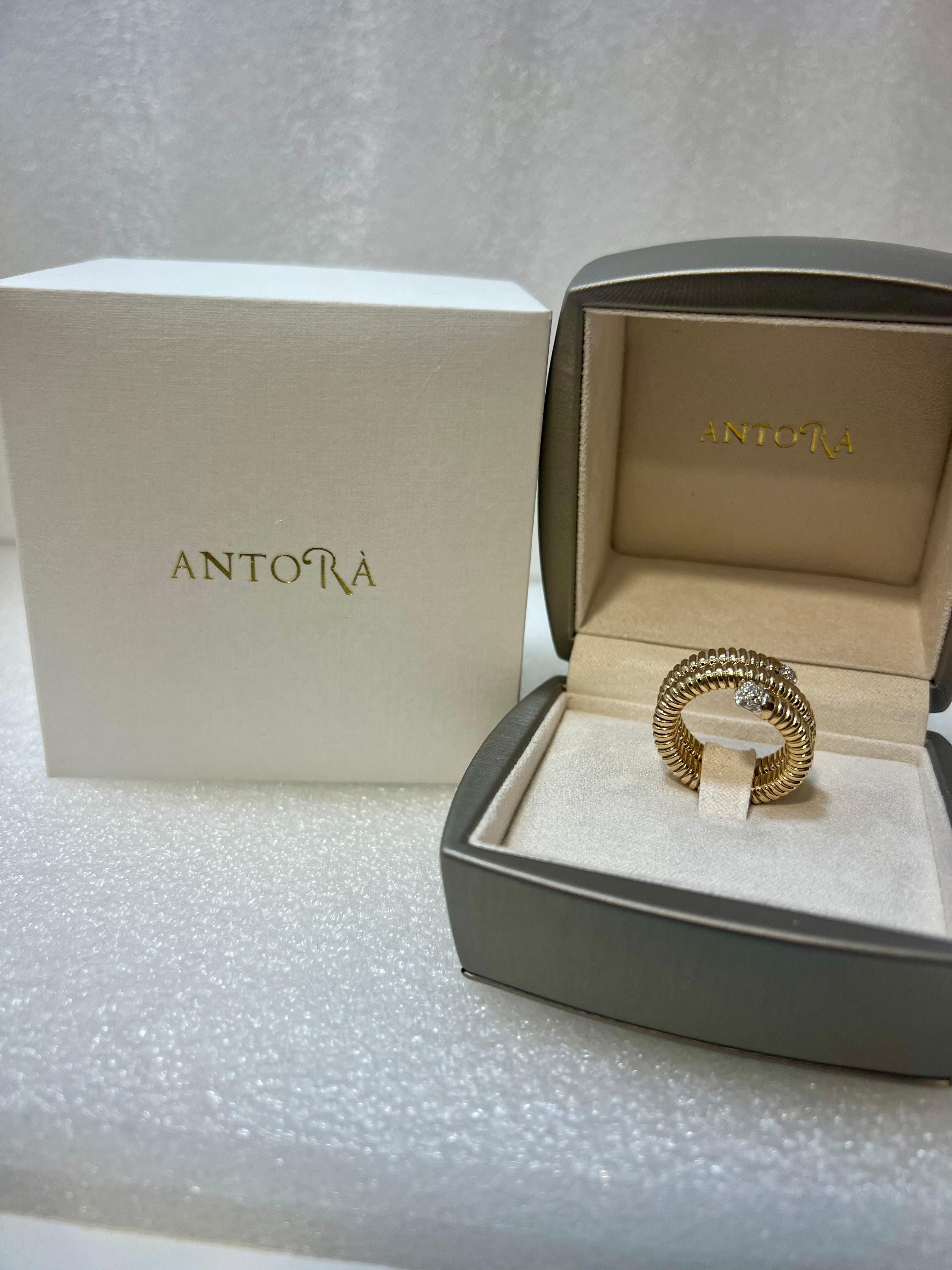 Antora Tubogas Ring aus 18k Gelbgold und Pavée-Diamanten im Angebot 2