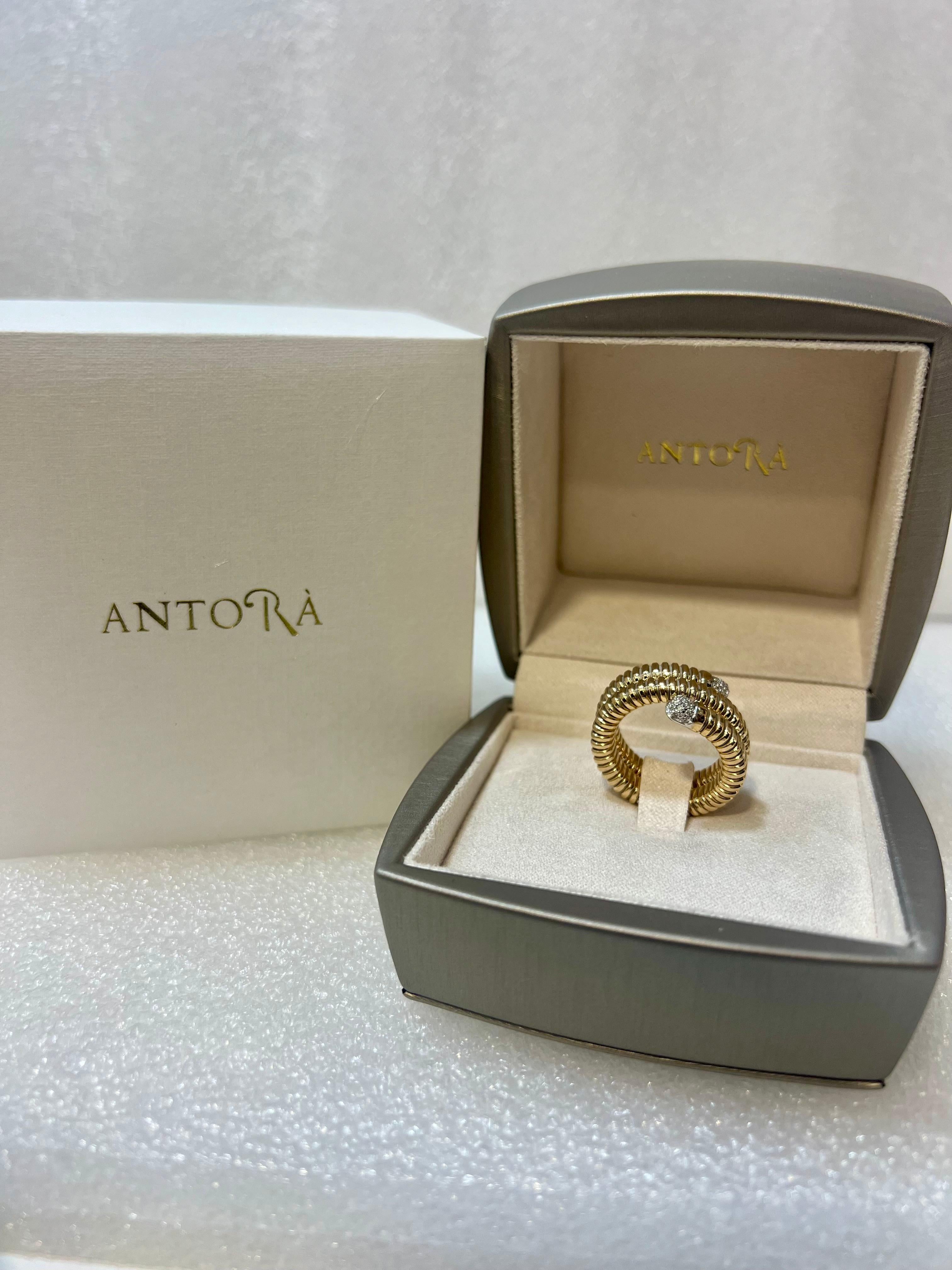 Antora Tubogas Ring aus 18k Gelbgold und Pavée-Diamanten im Angebot 3
