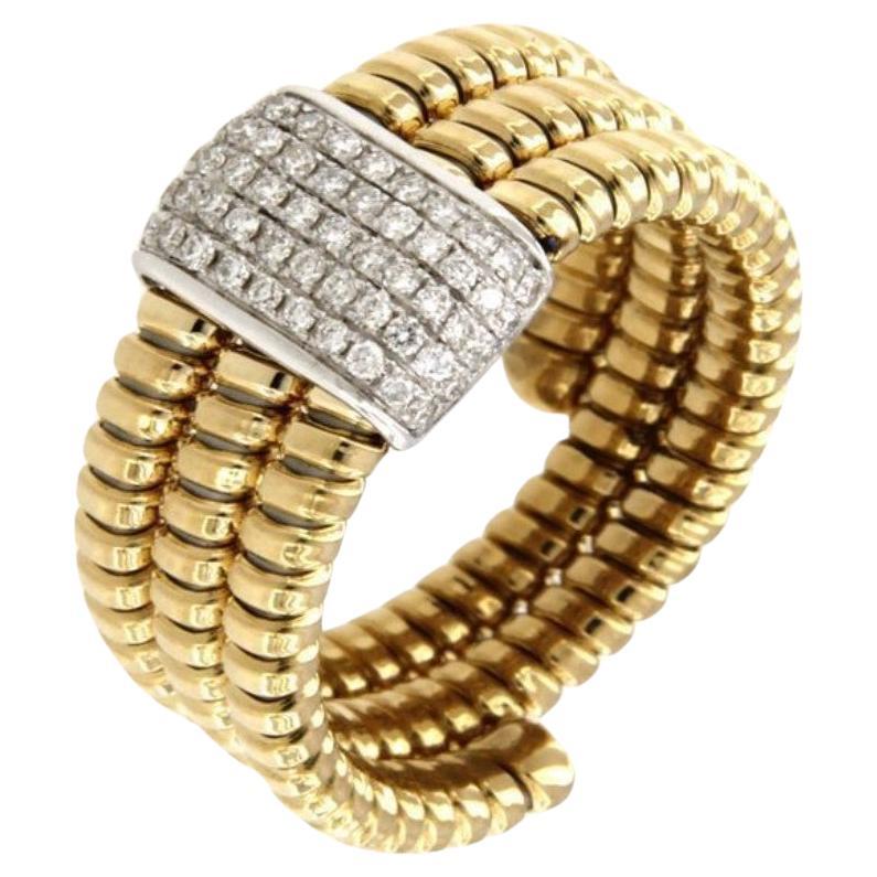 Antora Tubogas Ring aus 18k Gelbgold und Pavée-Diamanten
