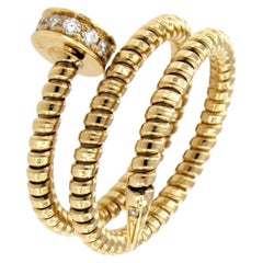 Antora Tubogas Just un Clou 18k Yellow Gold and Pavée Diamonds Ring
