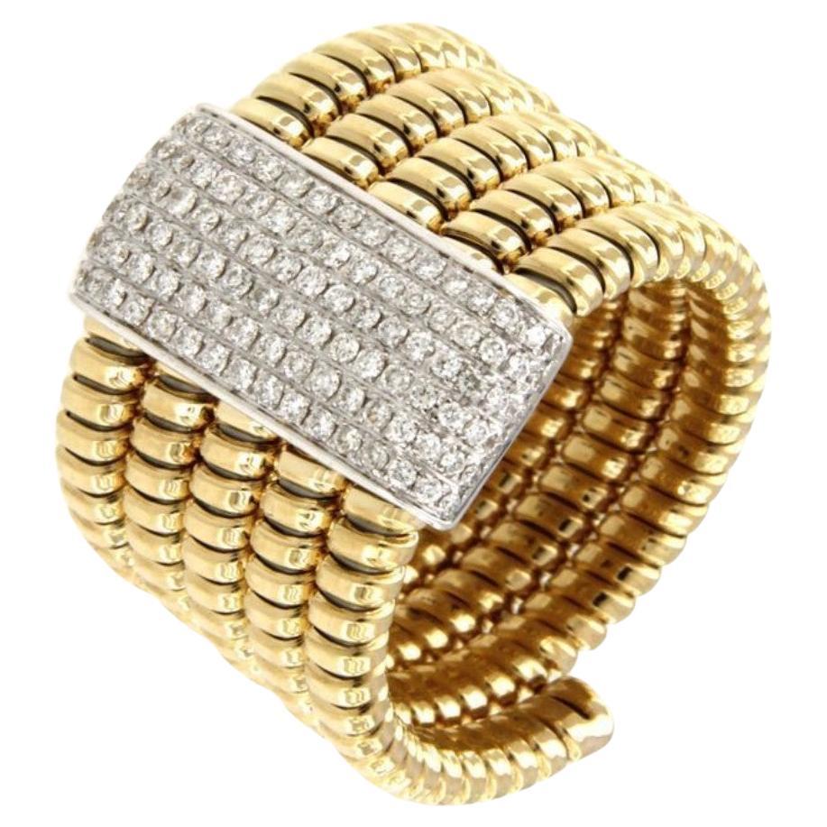 Antora Tubogas Ring aus 18k Gelbgold und Pavée-Diamanten