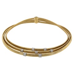 Antora Tubogas  18k yellow Gold chocker and pavé of diamonds Necklace