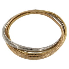 Antora Tubogas  18k yellow Gold chocker and pavé of diamonds Necklace