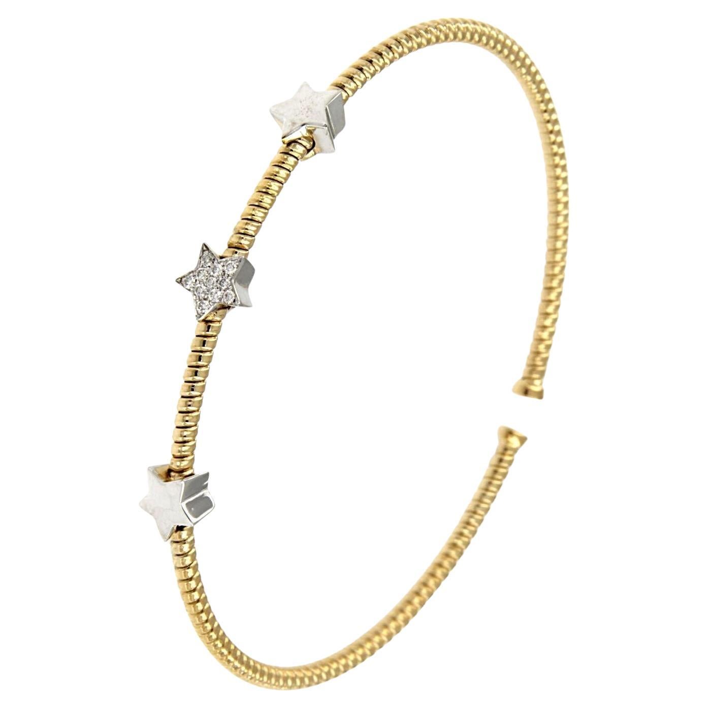 Antora Tubogas 18k Yellow Gold Diamond Cuff Bracelet en venta 11