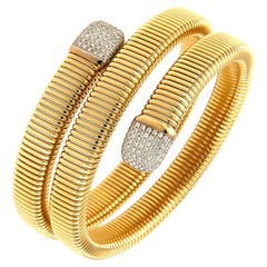 Bracciale con diamanti in oro giallo 18 carati di Antora Tubogas