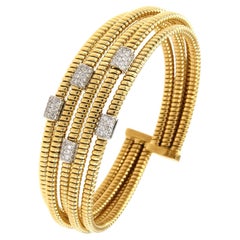 Antora Tubogas 18k Yellow Gold Diamond Cuff Bracelet
