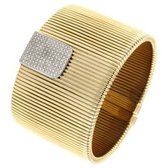 Antora Tubogas 18k Yellow Gold Diamond Cuff Bracelet