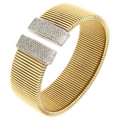 Antora Tubogas 18k Gelbgold Diamant Manschettenarmband