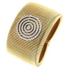 Antora Tubogas 18k Gelbgold Diamant Manschettenarmband