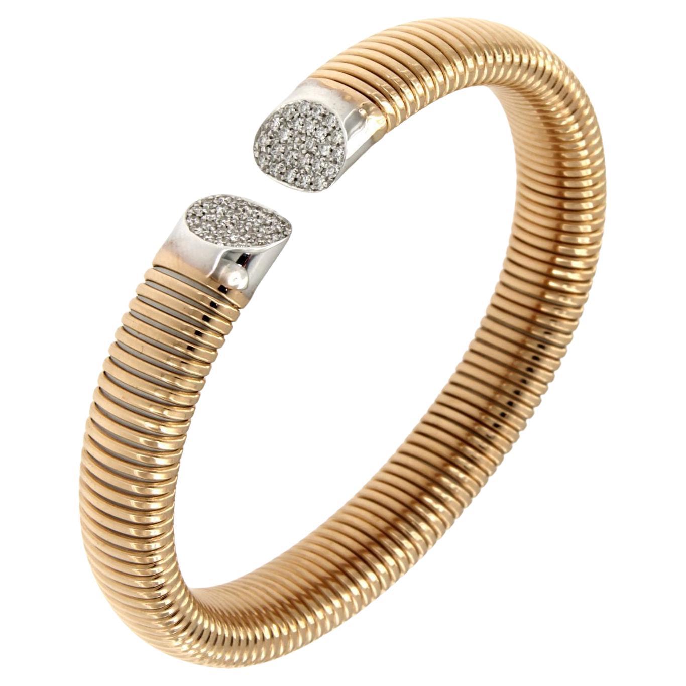 Antora Tubogas 18k Yellow Gold Diamond Cuff Bracelet en venta 1