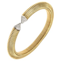 Antora Tubogas 18k Yellow Gold Diamond Cuff Bracelet