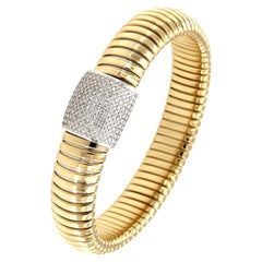Antora Tubogas 18k Yellow Gold Diamond Cuff Bracelet