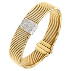 Antora Tubogas 18k Yellow Gold Diamond Cuff Bracelet