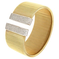 Antora Tubogas 18k Yellow Gold Diamond Cuff Bracelet