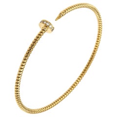 Antora Tubogas 18k Yellow Gold Juste Un Clou Diamond Bangle Bracelet