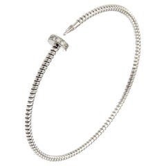 Antora Tubogas 18k White Gold Juste Un Clou Diamond Cuff Bracelet