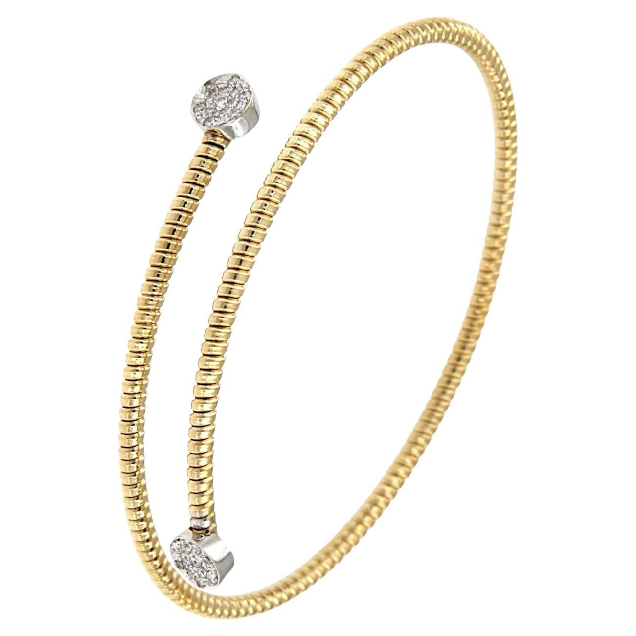 Antora Tubogas Bracelet manchette en or jaune 18k Juste Un Clou Diamant en vente 4