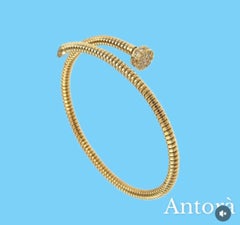 Antora Tubogas 18k Yellow Gold Juste Un Clou Diamond Cuff Bracelet