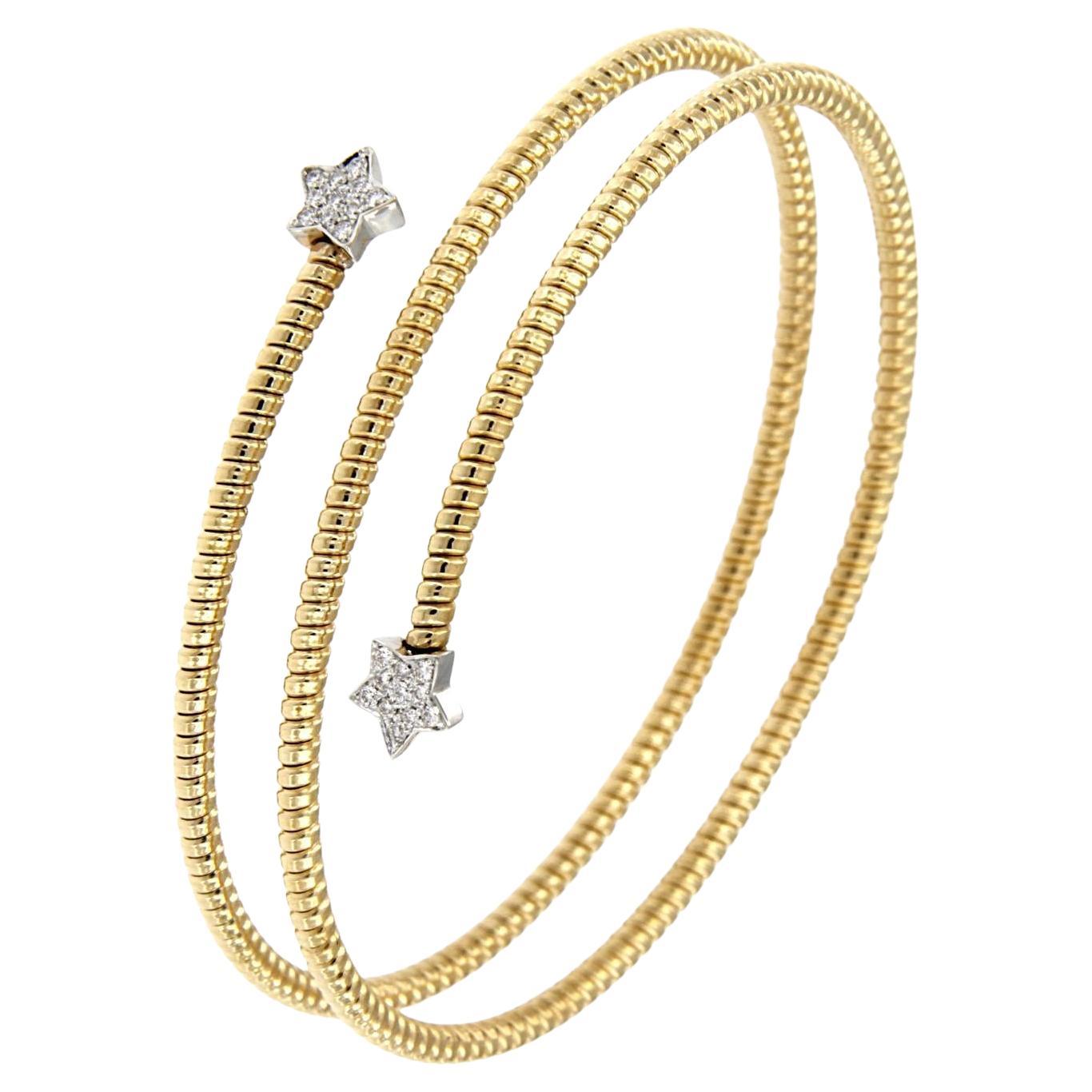 Antora Tubogas Bracelet manchette en or jaune 18k Juste Un Clou Diamant en vente 1