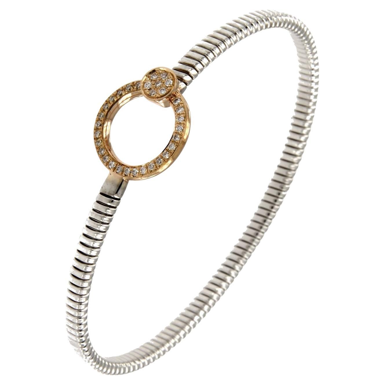 Antora Tubogas 18k Yellow Gold Juste Un Clou Diamond Cuff Bracelet en venta 2