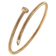 Antora Tubogas 18k Yellow Gold Juste Un Clou Diamond Cuff Bracelet