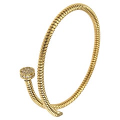 Antora Tubogas 18k Yellow Gold Juste Un Clou Diamond Cuff Bracelet