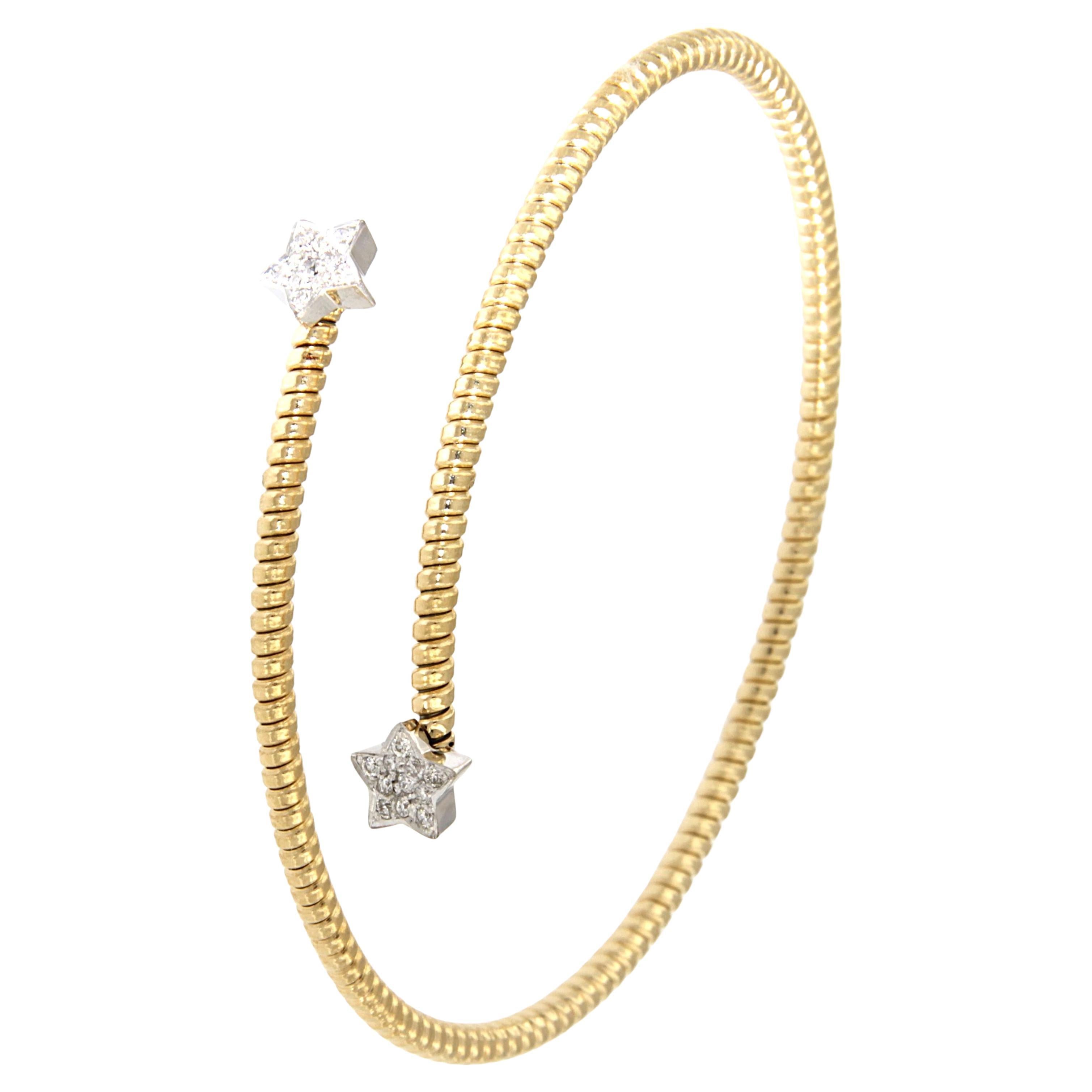 Antora Tubogas Bracelet manchette en or jaune 18k Juste Un Clou Diamant