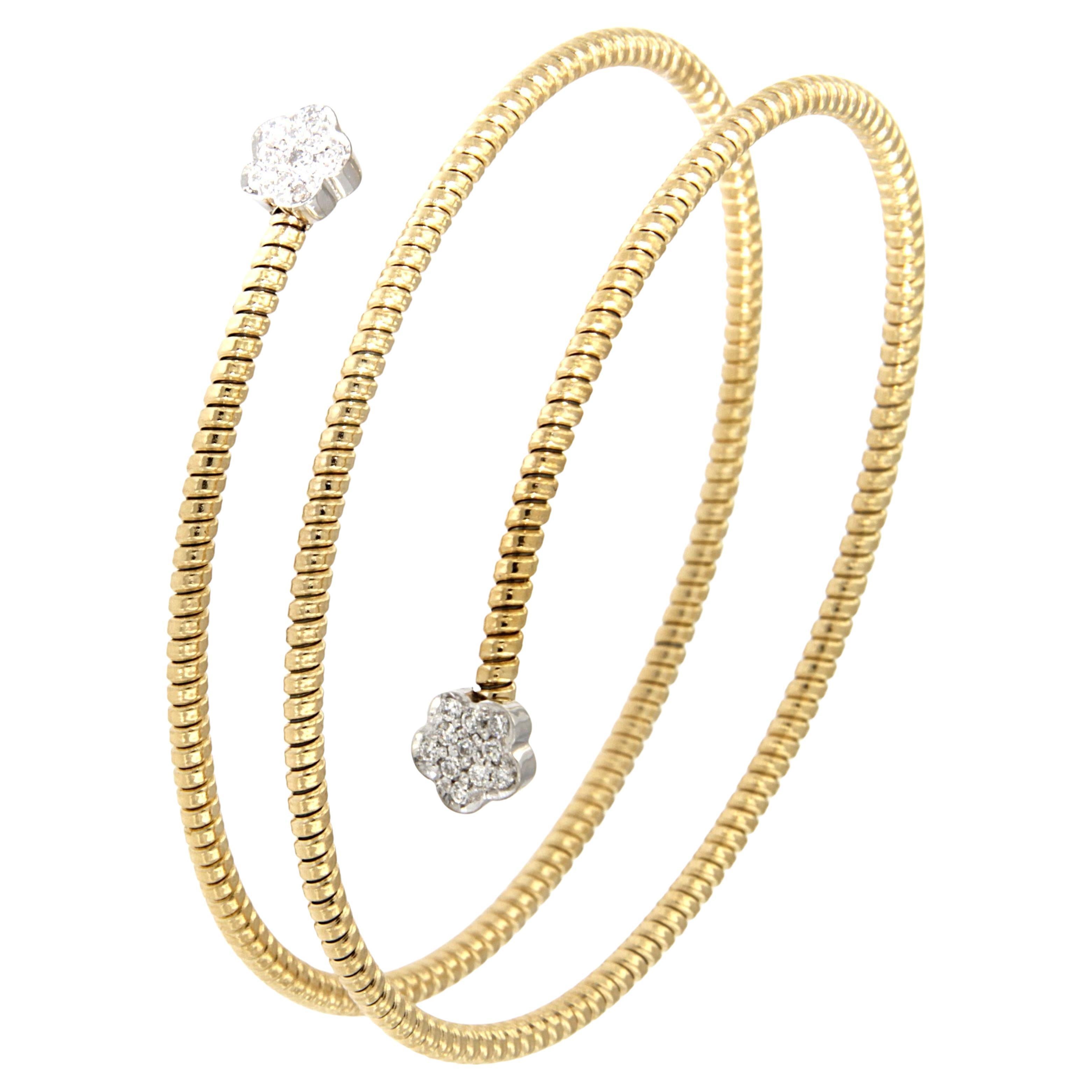 Antora Tubogas Bracelet manchette en or jaune 18k Juste Un Clou Diamant