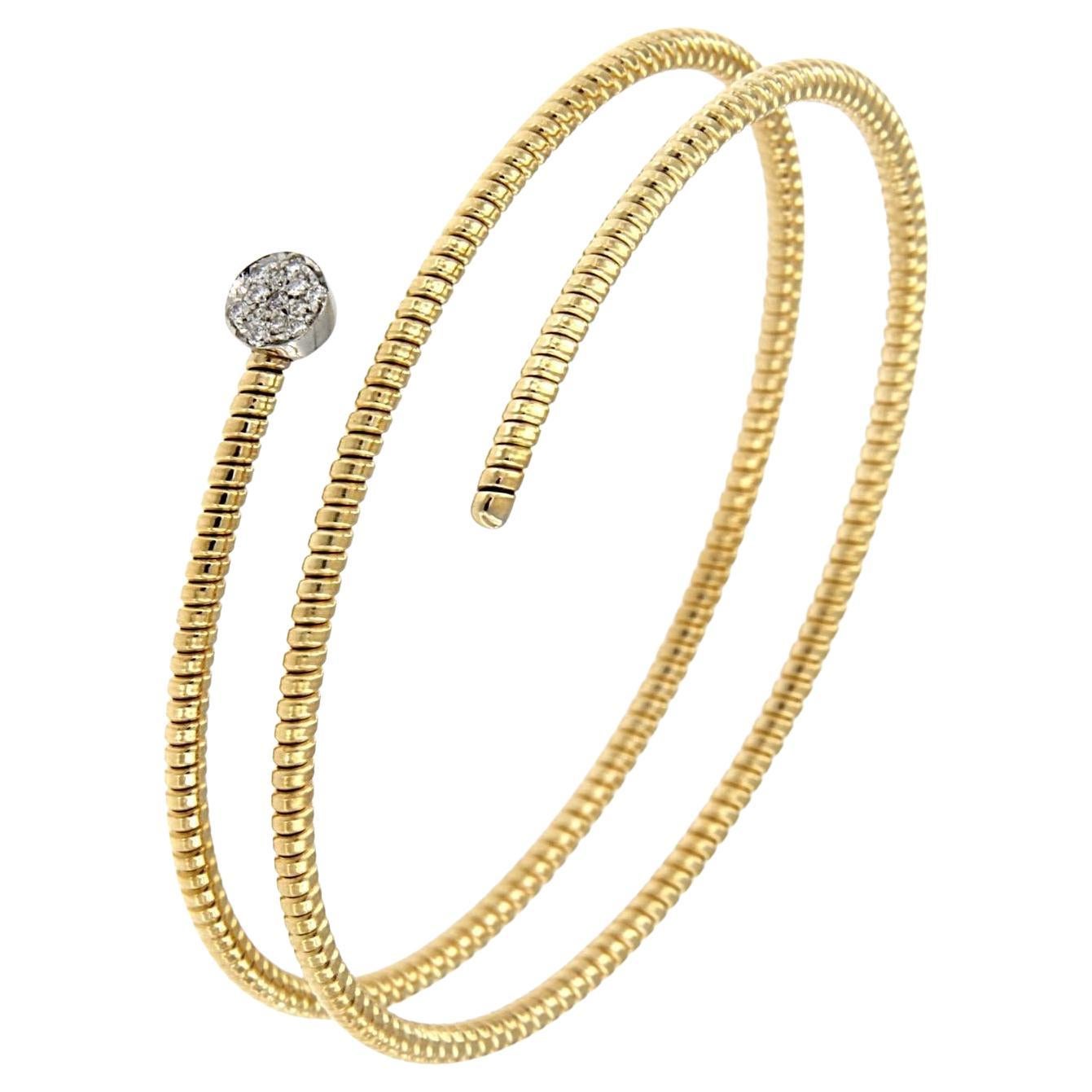 Antora Tubogas Bracelet manchette en or jaune 18k Juste Un Clou Diamant