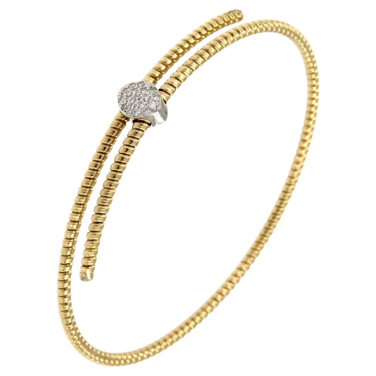 Antora Tubogas Bracelet manchette en or jaune 18k Juste Un Clou Diamant