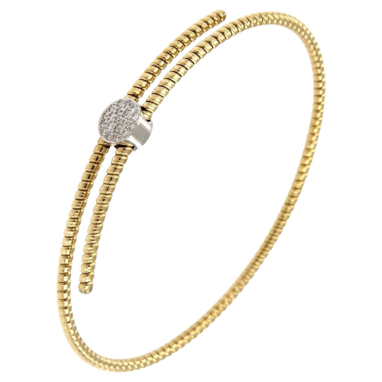 Antora Tubogas Bracelet manchette en or jaune 18k Juste Un Clou Diamant