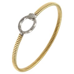 Bracciale con diamanti Juste Un Clou in oro giallo 18 carati di Antora Tubogas