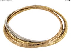 Antora Tubogas 18k Yellow, Rose and White Gold Necklace